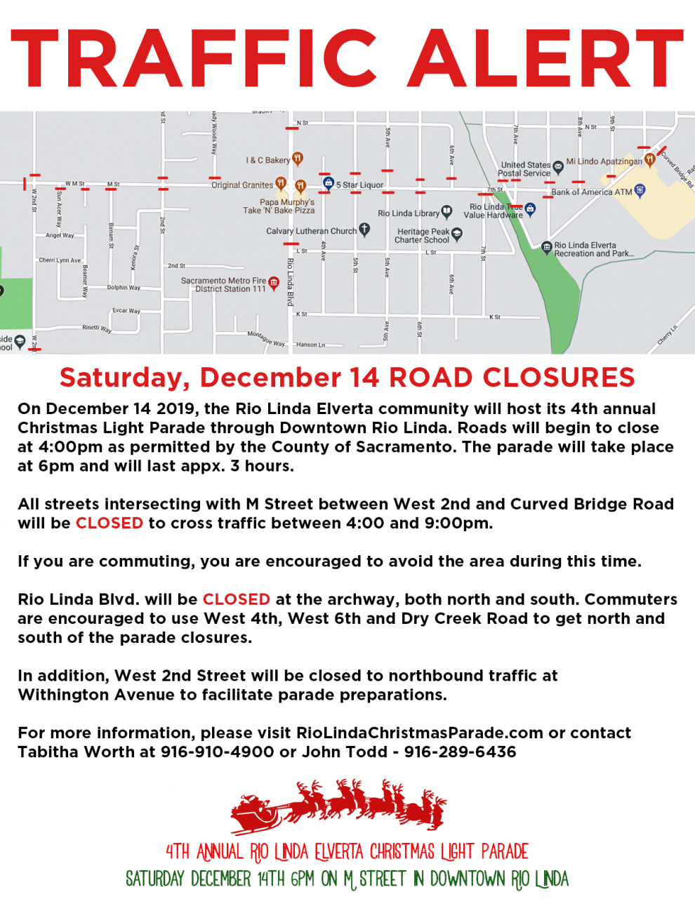 Road Closures Announced for Rio Linda Christmas Light Parade Rio